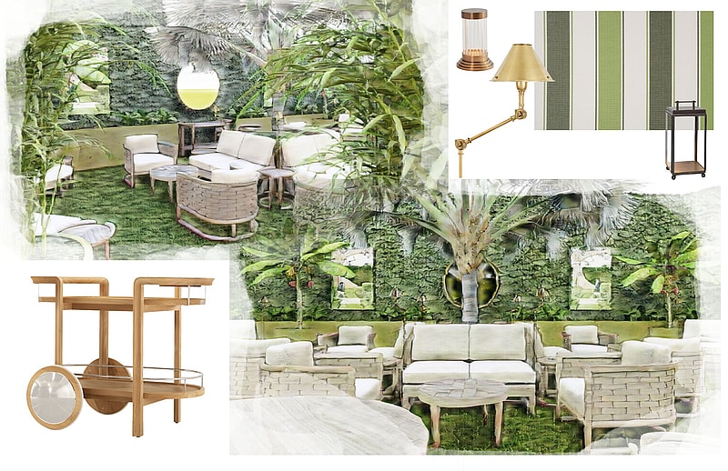 A sketch of Fernando Wong's Terrace at WOW!house 2024, for Summit