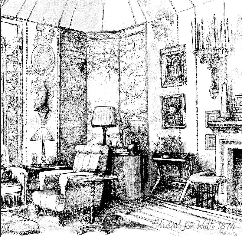 A Sketch of the Watts 1874 Legend Room by Alidad, for WOW!house 2024 